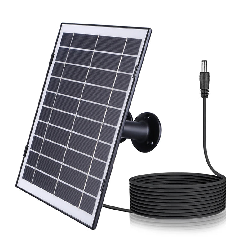30W Solar Panel for Security Camera Micro USB/USB-C/DC5521 360°Adjustable Mount IP65 Waterproof for EufyCam/Wyze Cam