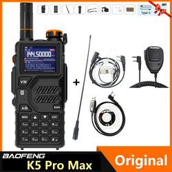 Baofeng K5 Pro Max Walkie Talkie 12W High Capacity UHF VHF AM FM Two Way Radio UVK5 Full Band LCD Noise Reduction DTMF Ham Radio