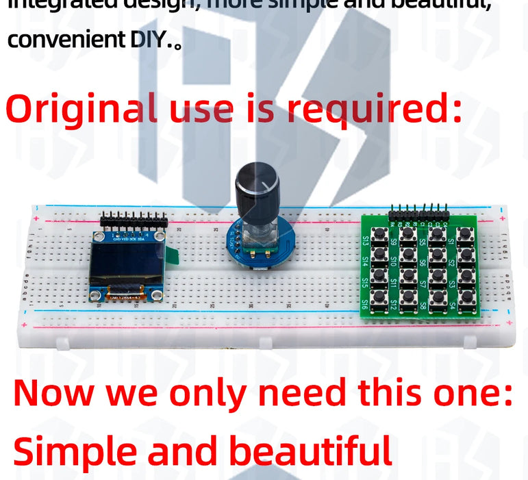 0.96/1.3 inch white oled display screen combined with EC11 rotary encoder module IIC interface for arduino
