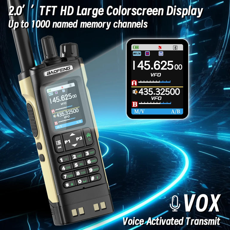 Baofeng UV-32 Walkie Talkie GPS 10W Wireless Bluetooth APP Programming Air Band Type-C NOAA for UV-5R Amateur Two Way Ham Radio