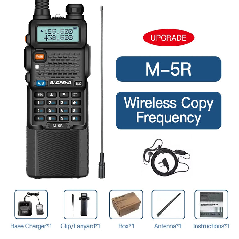 Baofeng M-5R 10W Walkie Talkie 3800mAh Battery Multi Band Wireless Copy Frequency Long Range Commutator Ham UV-5Rx K5 Two Way Ra