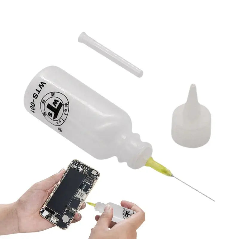 WTS-001 50ml Needle Tip Plastic Rosin Bottle Cleaning Liquid Flux AlcoholOil Dispenser Plastic Hand Bottle Cleaner DIY Repair