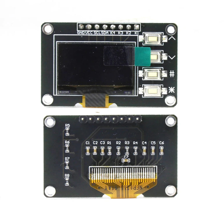 0.96 inch OLED IIC White/YELLOW BLUE/BLUE 12864 OLED Display with 4x4 key I2C SSD1315 LCD Screen Board for Arduino