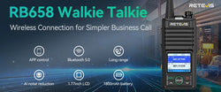 Retevis RB658 Walkie Talkie APP Control Long Range Walkie-talkie Bluetooth 5.0 UHF Professional Communication Radio for Camping