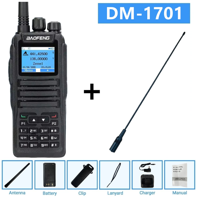 Baofeng Dm 1701 Digital Walkie Talkie Long Range dual Mode dmr Analog Open Gd77 Time slot Tier 1 +2 Radio 1801UV