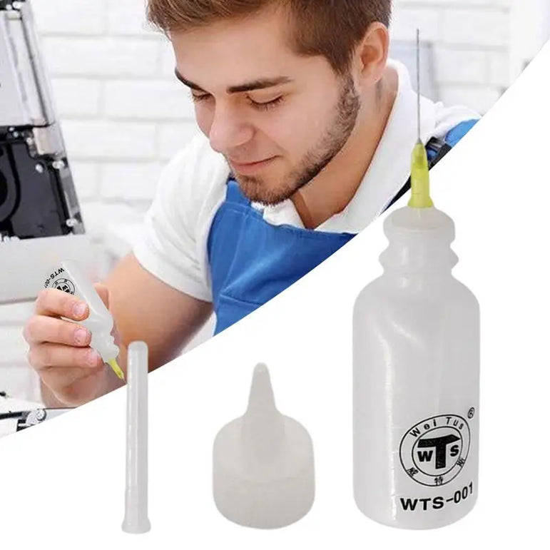 WTS-001 50ml Needle Tip Plastic Rosin Bottle Cleaning Liquid Flux AlcoholOil Dispenser Plastic Hand Bottle Cleaner DIY Repair