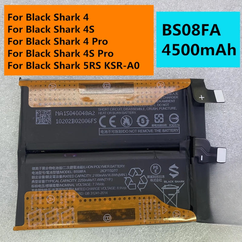 4500mAh BS08FA Phone Battery for Xiaomi Black Shark 4 Pro 4Pro / 4S Pro 4SPro PRS-H0 PRS-A0 5RS KSR-A0 New High Quality