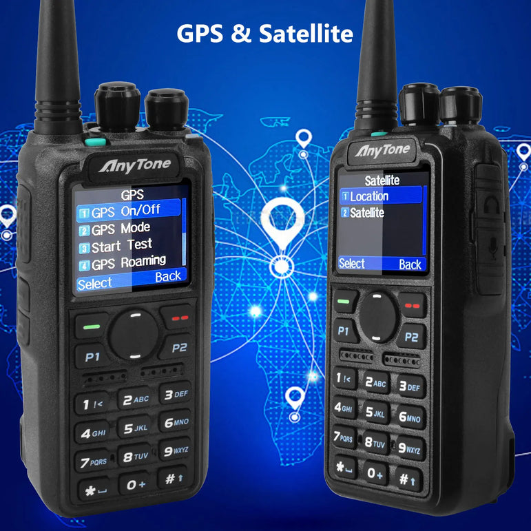 AnyTone AT-D878UVII Plus Dual Band Bluetooth PTT Digital/Analog APRS RX & TX AES256 Ecryption USB-C Charge Walkie Talkie