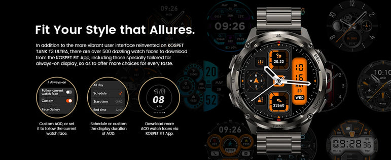 2025 Original KOSPET TANK T3 Ultra GPS Smart Watch For Men Smartwatch Waterproof 5ATM IP69K 470mAh AMOLED Bluetooth Call Watches
