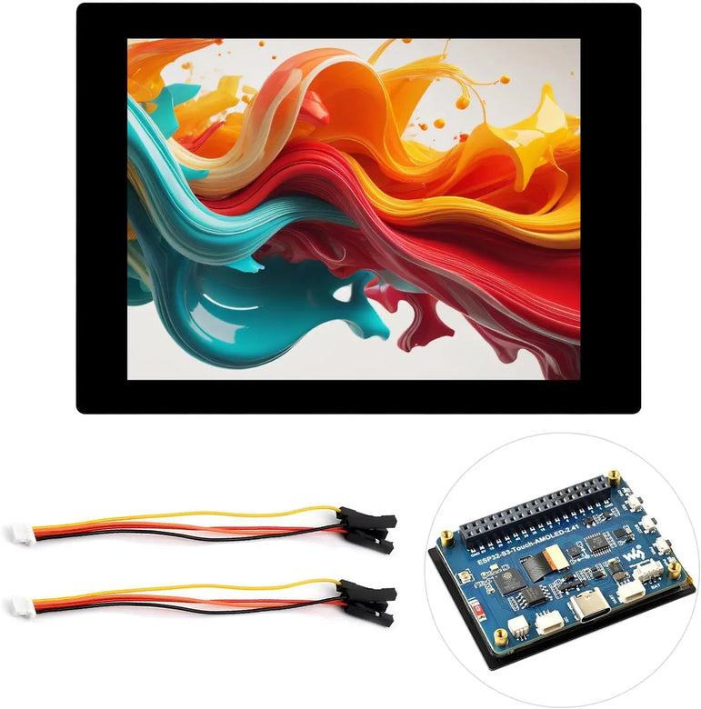 Waveshare ESP32-S3 2.41 inch AMOLED Display Development Board 600×450 Touchscreen ESP32 Display for  Arduino IDE ESP-IDF HMI