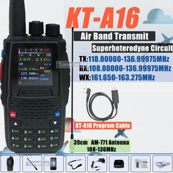 Air Band Transmit KT-A16 Walkie Talkie TX:108.000-136.999MHz RX:108.0000-136.999MHz 6W 200Ch W/10 NOAA Weather Forecast Channels