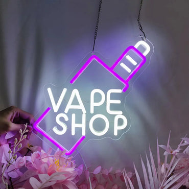 VAPE Shop LED Neon Sign Fit For USB charge Vape Shop Bar Bussiness Neon Light Sign Personalized Birthday Gift for Teen Neon Lamp