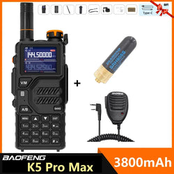 Baofeng K5 Pro Max Walkie Talkie 12W High Capacity UHF VHF AM FM Two Way Radio UVK5 Full Band LCD Noise Reduction DTMF Ham Radio