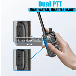 1/2PCS Baofeng UV-5R Mini Walkie Talkie Bluetooth Programming Type-C Dual PTT Lightweight 999 Channels Flashlight Frequency Copy