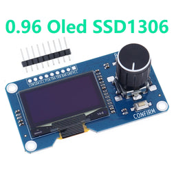 New SM 0.96/1.3 Inch White OLED Display, EC11 Rotary Encoder, IIC Interface for Arduino, DIY Electronics, High Resolution Screen