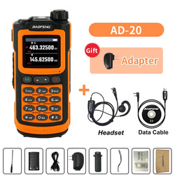 Baofeng AD-20 Walkie Talkie Full Band Analog/Digital Wireless Copy Frequency 1024CH Text Message Digital Encryption Record Radio