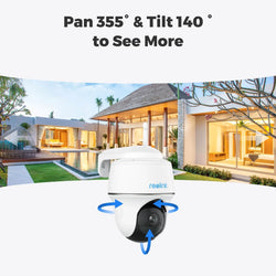 Reolink Argus 3MP PT WiFi Security Camera Outdoor Solar/Battery Powered IP Cam Wireless Pan Tilt Surveillance Cameras