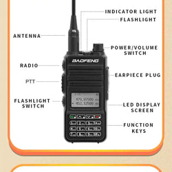 Baofeng RD-K5 Ham Walkie Talkie High Gain Antenna Encryption Anti-interference Air Band 108-136 Mhz 5-10KM Uhf Vhf Two Way Radio