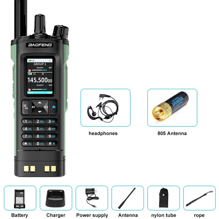 New BAOFENG UV-32 Walkie Talkie GPS 10W Bluetooth APP Programming Multi Band Wireless Copy Frequency Type-C UV32 Ham 2 Way Radio
