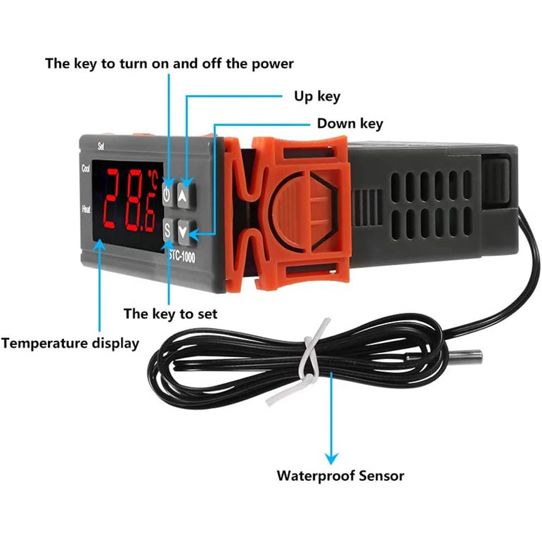 STC-1000 LED Digital Thermostat for Incubator Temperature Controller STC 1000 Thermoregulator Relay Heating Cooling 12V/24V/110V