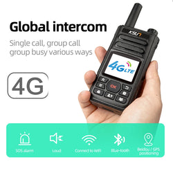 KSUN ZL10 Zello Walkie Talkie Handy Long Range 4G GPS Wifi Blue tooth Mobile Ham Radio Two Way Radio Walkie Talkie 100km