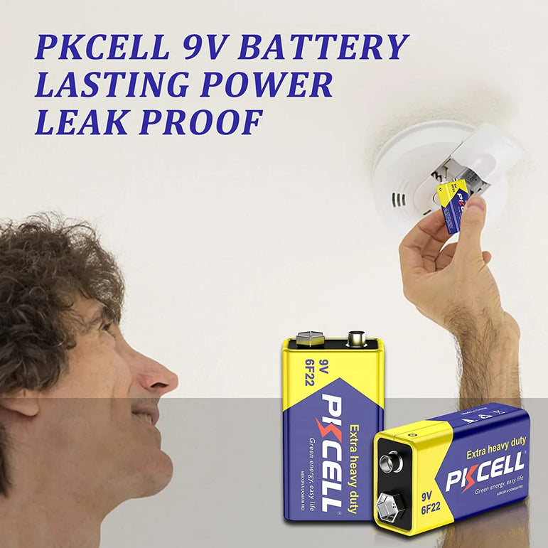 20pcs PKCELL  9V 6F22 Battery primary Carbon Zinc Super Heavy Duty PP3 Battery for Smoke Alarm ,warnning light KTV uses