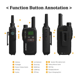 Baofeng BF-T18 PMR446 Walkie Talkie Type-C Charge European 446MHz 16 Channels Long Range Upgraded BF-T20 Mini Two Way Ham Radios
