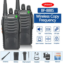 2PCS New Baofeng BF-888S Pro Upgrade Walkie Talkie Wireless Copy Frequency Long Range Portable BF888S Ham Two Way Radio Hunting