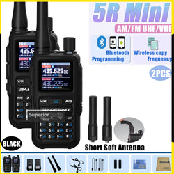 1/2PCS Baofeng UV-5R Mini Walkie Talkie Bluetooth Programming Type-C Dual PTT Lightweight 999 Channels Flashlight Frequency Copy