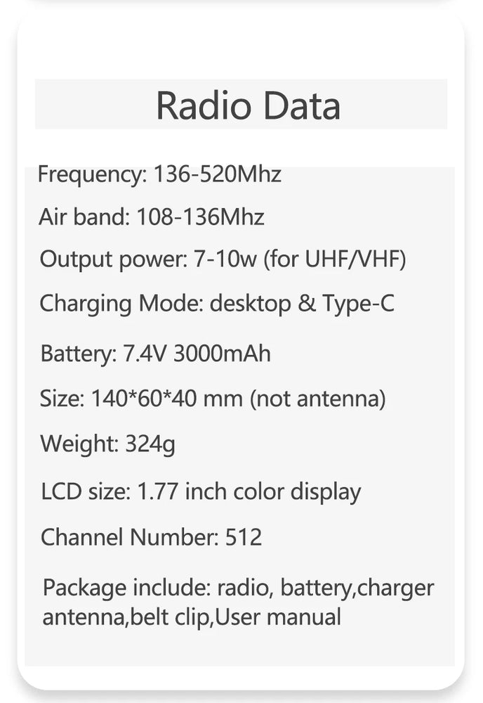 Radtel RT-330 10W Gps Bluetooth App Programming Amateur Radio Power Full Band 136-520MHz TX RX Aviation Frequency  Receive NOAA