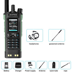 New BAOFENG UV-32 Walkie Talkie GPS 10W Bluetooth APP Programming Multi Band Wireless Copy Frequency Type-C UV32 Ham 2 Way Radio
