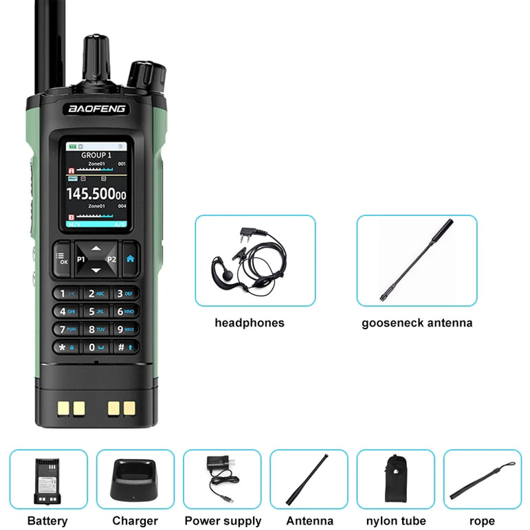 New BAOFENG UV-32 Walkie Talkie GPS 10W Bluetooth APP Programming Multi Band Wireless Copy Frequency Type-C UV32 Ham 2 Way Radio