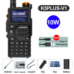 Baofeng 12W UV K5 Plus V2 Walkie Talkie Air Band AM Two Way Comumicador Station Amateur Ham Wireless Receiver Portable Radios
