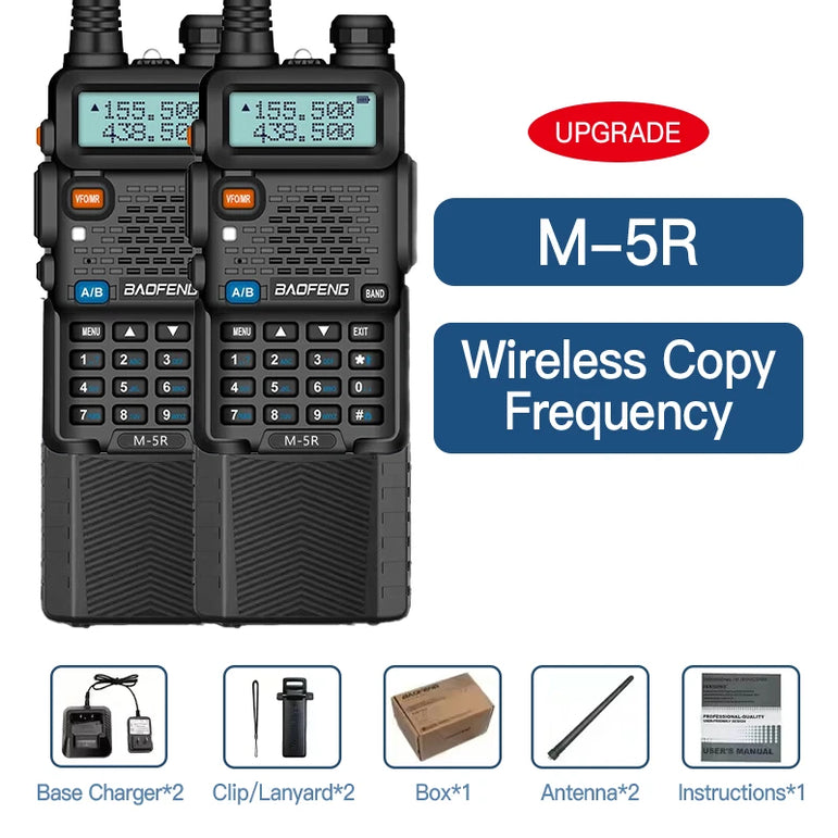 Baofeng M-5R 10W Walkie Talkie 3800mAh Battery Multi Band Wireless Copy Frequency Long Range Commutator Ham UV-5Rx K5 Two Way Ra