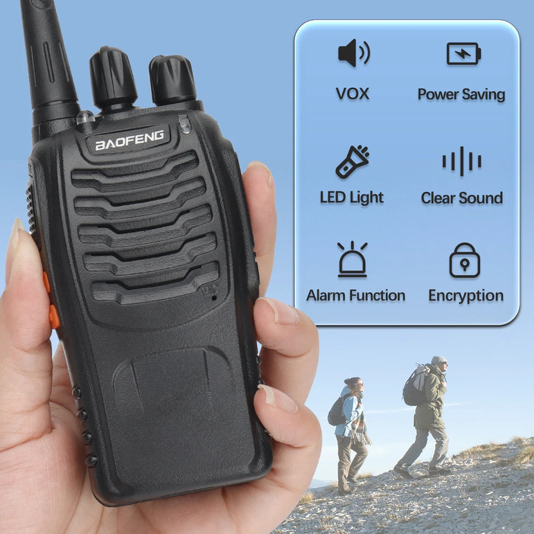 2PCS New Baofeng BF-888S Pro Upgrade Walkie Talkie Wireless Copy Frequency Long Range Portable BF888S Ham Two Way Radio Hunting
