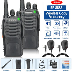 2PCS New Baofeng BF-888S Pro Upgrade Walkie Talkie Wireless Copy Frequency Long Range Portable BF888S Ham Two Way Radio Hunting