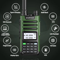 BaoFeng M-13 PRO V1 V2 High Power Multi Band Walkie Talkie Type C Charger Long Range Upgraded UV-13 PRO V1 V2 Ham Two Way Radio