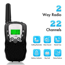 1 Pair Rt-388 Kids Walkie Talkies 0.5W Portable Child Electronic Radio Voice Interphone Outdoor LCD Display Toys Christmas Gifts