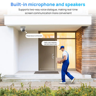 Hikvision Compatible 6/8MP Full Color Two-way Audio Turret IP Camera Vehicle Human Detection IP66 Outdoor Security Surveillance