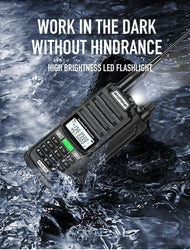 Baofeng UV-S22 PRO V2 IP68 Waterproof Walkie Talkie Dual Band 136-174/400-520MHz Ham Radio 10W Power 50KM Range 128CH FM Radio