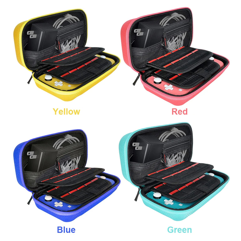 Storage Bag Nylon EVA Hard Game Console Protection Bag Thickened Shock Absorbing Double Compartment Dustproof for Switch Lite