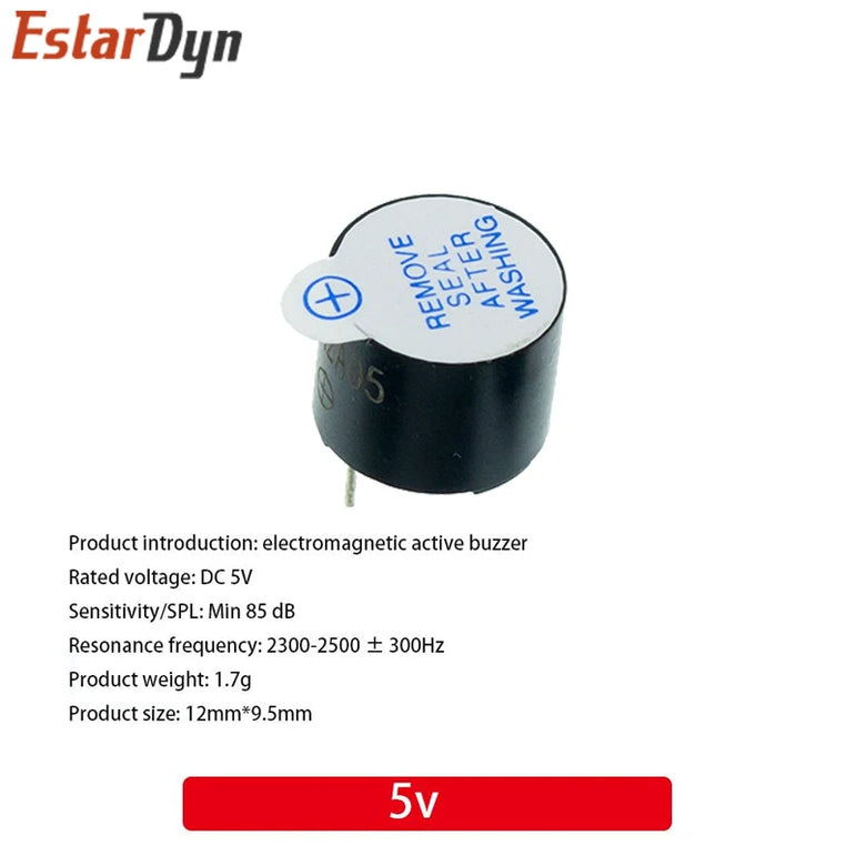 10PCS Active Buzzer 3V/5V/12V/16R TMB12A03 TMB12A05 TMB12A12 Magnetic Long Continous Beep Tone 12095 12*9.5mm Mini Plug Speaker