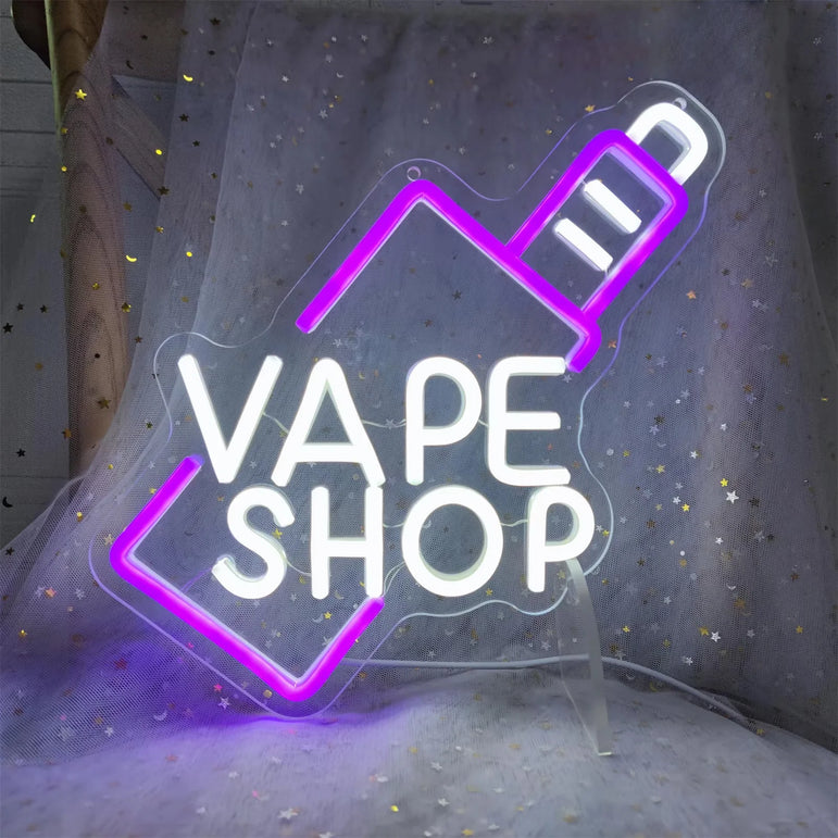VAPE Shop LED Neon Sign Fit For USB charge Vape Shop Bar Bussiness Neon Light Sign Personalized Birthday Gift for Teen Neon Lamp