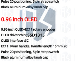 0.96/1.3 inch white oled display screen combined with EC11 rotary encoder module IIC interface for arduino