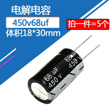 450V68uf 18x30mm Aluminum Electrolytic Capacitor 68uf 450v 450v68mfd 450v68mf 68mf450v 68mf 68MFD 450Volt 450wv 450vdc 450v 68uf