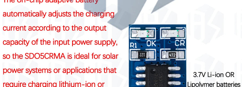1-10PCS SD05CRMA MPPT Solar Charge Controller 1A 4.2V 3.7V 18650 LiPo Li-ion Lithium Battery Module Solar Panel Battery Charging