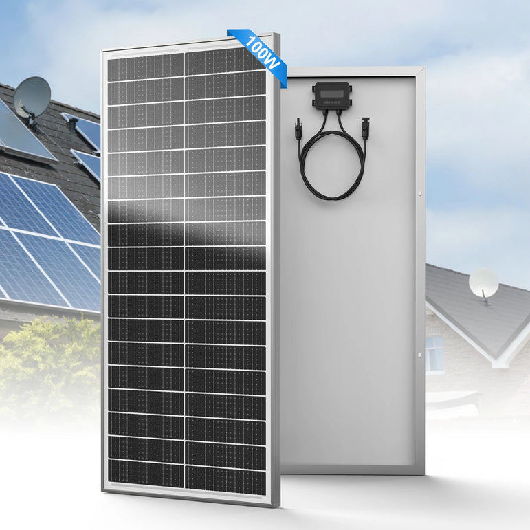 WERCHTAY 100W 12V 12BB Solar Cell Monocrystalline Solar Panel High Efficiency Solar Module Charge Battery for RV Trailer