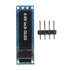 0.69 inch 96x16 OLED Display Module White Display LCD Screen Control Board with Pin for Arduino 3-5.5V IIC Interface