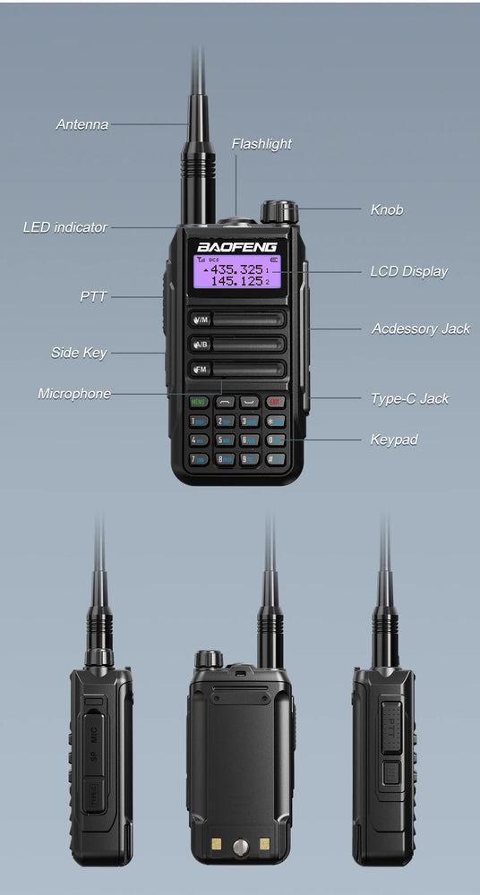 Baofeng UV16Pro V2 50KM CB Ham Radio Station Two Way Amateur VHF Powerful 10Watts UV16 Walkie Talkie Hunting Radios