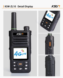 KSUN ZL10 Zello Walkie Talkie Handy Long Range 4G GPS Wifi Blue tooth Mobile Ham Radio Two Way Radio Walkie Talkie 100km